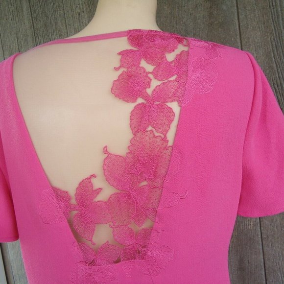 Turk Embroidered Back Sheath Dress 8 Pink NWOT - Picture 1 of 12